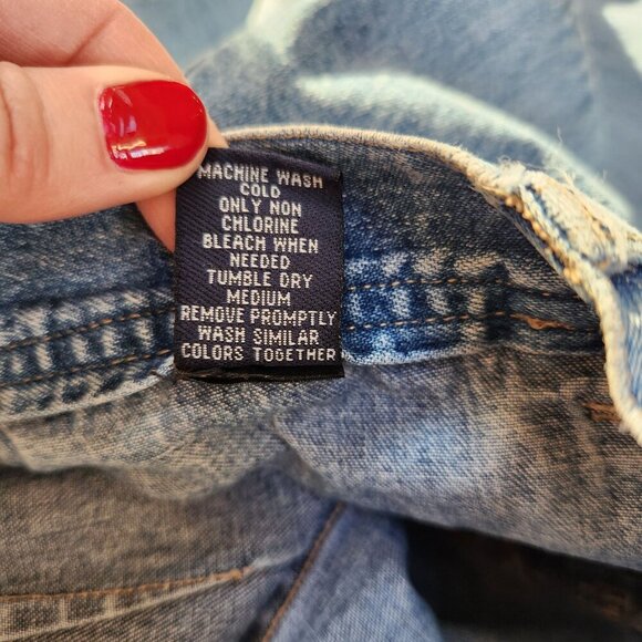 VTG BKE Buckle Y2K 90s Denim Jean Maxi Skirt Side Slits Women's 27 - Picture 10 of 10